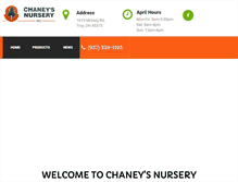 Tablet Screenshot of chaneysnursery.com